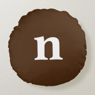 Braunes Monogramm Rundkissen Rundes Kissen