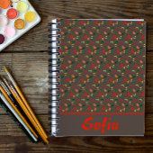 Braunes Muster Blumenmohn Wildblumen Planer