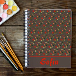 Braunes Muster Blumenmohn Wildblumen Planer