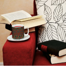 Braunes Muster Wildblumen Roter Mohnkaffee Tasse