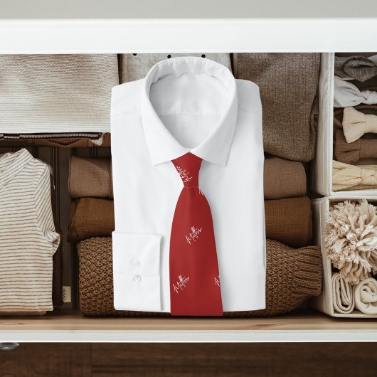 Braunes Namensmuster moderne Schrift Krawatte