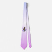 Braunes Owl Purple Blumen Krawatte (Vorderseite)
