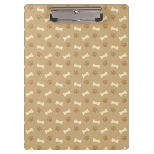 Braunes Pad Print Bone Muster Klemmbrett (Vorderseite)