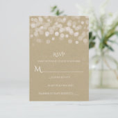 Braunes Papier Einfache Rustikale Hochzeit RSVP Karte (Stehend Vorderseite)