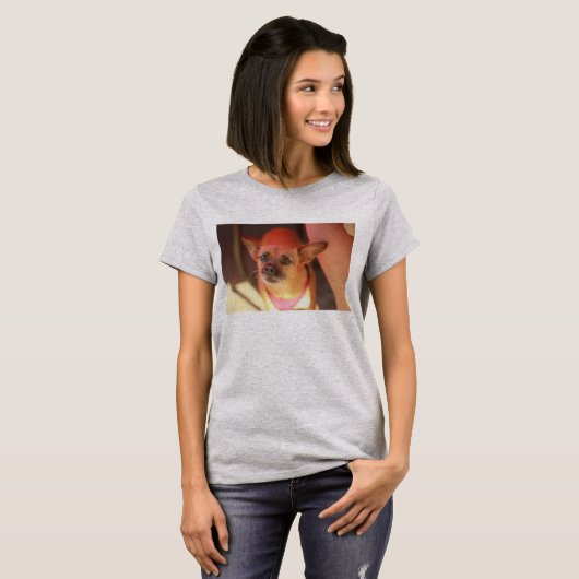 Braunes Party Chihuahua-Hund geschlossen T-Shirt (Vorne ganz)