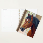 Braunes Pferd Aquarell Tier Land Scheune Planer (Anzeige)