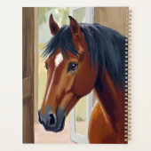 Braunes Pferd Aquarell Tier Land Scheune Planer (Rückseite)