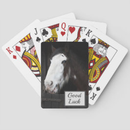 Braunes Pferd auf Viel Glück Spielkarten