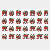 Braunes Pferd, Bogen und Hörnchen Rustikale Weihna Geschenkpapier Set (Vorderseite 3)