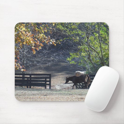 Braunes Pferd durch den Zaun Mousepad (Mit Mouse)