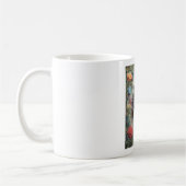 Braunes Pferd in Blumen. Kaffeetasse (Links)