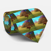 Braunes Pferd in einem Rainbow-farbenen Feld Krawatte (Gerollt)