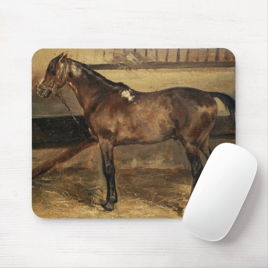 Braunes Pferd in Stallungen Mousepad (Mit Mouse)