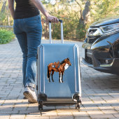🐎 Braunes Pferd mit Sattel für Reiter  Aufkleber (Koffer Insitu)