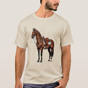 Braunes Pferd mit Sattel T-Shirt
