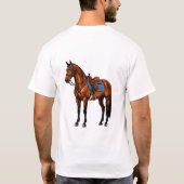 Braunes Pferd mit Sattel T-Shirt (Rückseite)