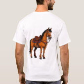 Braunes Pferd mit Sattel T-Shirt (Rückseite)