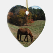 Braunes Pferd mit Sturmbäumen Keramikornament (Rechts)
