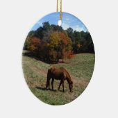 Braunes Pferd mit Sturmbäumen Keramikornament (Rechts)