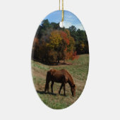 Braunes Pferd mit Sturmbäumen Keramikornament (Rechts)
