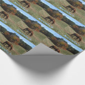 Braunes Pferd, personalisiert mit Namen Geschenkpapier (Ecke)