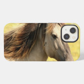 Braunes Pferd Profil iPhone Hülle (Rückseite (Horizontal))