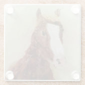 Braunes Pferdeglas Glasuntersetzer (Rückseite)