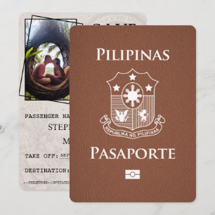 Braunes philippinisches Reisepass-Save-the-Date-Mo Save The Date