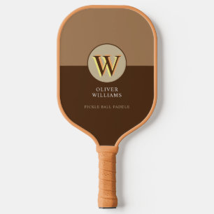 Braunes Pickleball-Paddel mit 2 Tonen und Name Pickleball Schläger
