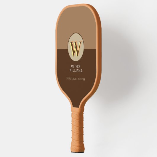 Braunes Pickleball-Paddel mit 2 Tonen und Name Pickleball Schläger (Links)