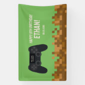 Braunes Pixeliges Gamer-Geburtstagsbanner Banner (Vertikal)