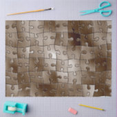 Braunes Puzzleteil Seidenpapier (Basteln)