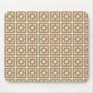 Braunes Quadrat-Muster Mousepad