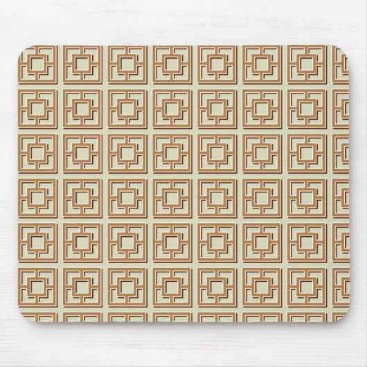 Braunes Quadrat-Muster Mousepad (Vorne)
