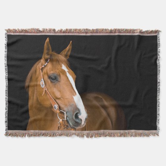 Braunes Quarter-Horse-Foto Decke (Vorderseite)