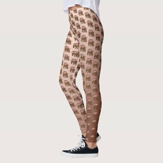 Braunes Rhinoceros-Muster, Leggings (Links)