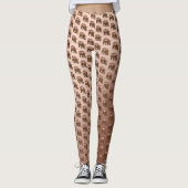 Braunes Rhinoceros-Muster, Leggings (Vorderseite)