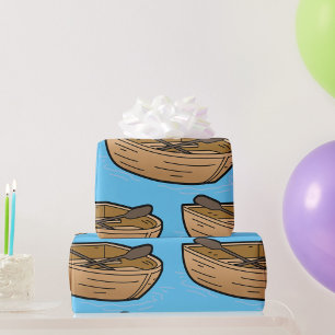 Braunes Ruderboot-Geschenkpapier Geschenkpapier