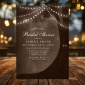 Braunes Rustikales Brautparty Treppenleuchten Einladung