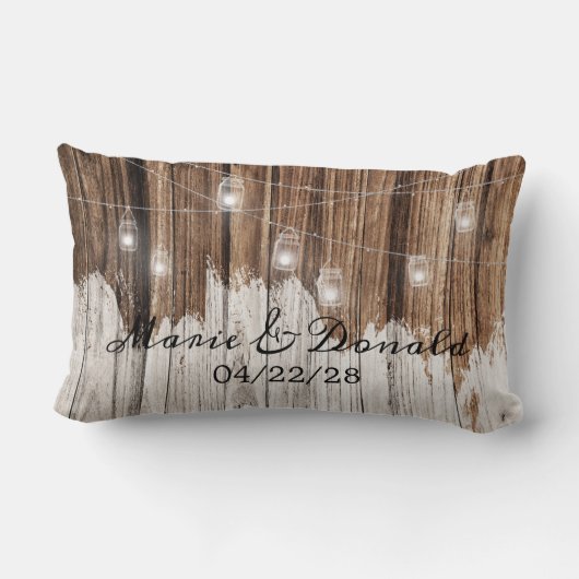 Braunes rustikales Holz mit Licht, anpassbar Lendenkissen (Rückseite)