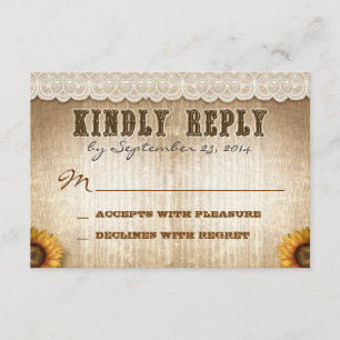 braunes rustikales Landart-Hochzeit UAWG mit RSVP Karte