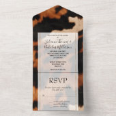 Braunes Schwarzes Cream Cowhide Hochzeit All In One Einladung (Innen Boden)