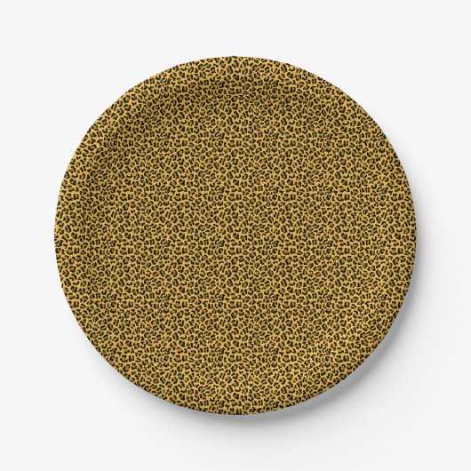 Braunes schwarzes Leopardenfellmuster Pappteller (Vorderseite)