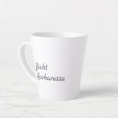 Braunes Segelboot und Name Milchtasse (Linke Ecke)