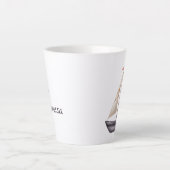 Braunes Segelboot und Name Milchtasse (Vorderseite)