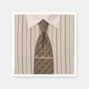 Braunes Shirt und Krawatte Mens Anzug Napkins Serviette