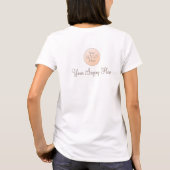 Braunes Skript Mitarbeitername Geschäft-Logo Wimpe T-Shirt (Rückseite)