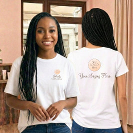 Braunes Skript Mitarbeitername Geschäft-Logo Wimpe T-Shirt