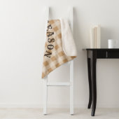 Braunes Skript Western Rustic Gingham-Muster Sherpadecke (Beispiel)