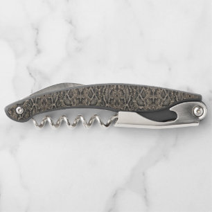 Braunes SNAKE-HAUTmuster Kellnermesser